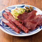 Two types of beef tongue snacks