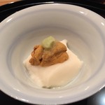 まき村 - 生雲丹と豆乳豆腐、茎わさび添え（2016/9）