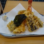 稲荷蕎麦　萬盛 - 天せいろの天ぷら