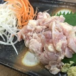 宮崎の地鶏 - せせり生ワサビ醤油 400yen