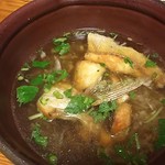 初鮮 - 鯛に軽くころもを付けてあげたものをスープに入れてあります（料理の名前教えて下さったが忘れた。）