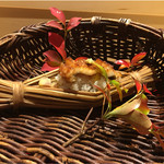 銀座 しのはら - 淡路アナゴと栗に銀杏、近江新米を藁の香りで