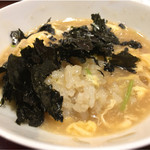 銀座 しのはら - 蟹ご飯に月の輪熊の卵とじをかけて