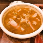 Musashino udon mugiwara - 2016 11 カレーつけ汁うどん　カレーアップ