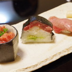 京洛肉料理 いっしん - 肉寿司3種