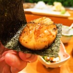 菊鮨 - ホタテ貝柱 磯辺焼き