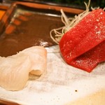 菊鮨 - お造り（平目 中トロ）