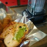 まつばや - 抹茶クリーム、たっぷりです♪おくちの周り…注意(^皿^)