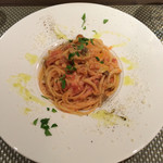 創作イタリアン Gemelli - ベーコンとキノコのトマトクリーム スパゲッティーニ