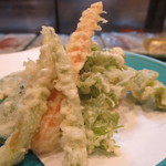 料理屋 あがる - 野菜の天ぷら盛合せアップ