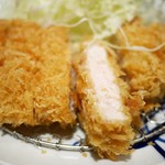 とんかつ 寿々木 - ロースかつ定食　断面