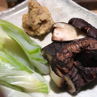 すざき町食・心旬ぎく - 原木椎茸焼きと下仁田ネギの鯛味噌添え