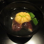 かま田 - ⑧足赤海老の真薯と天恵菇の椀