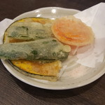 Musashino udon mugiwara - 野菜天ぷら３種１８０円税込