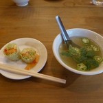 パッポン食堂 - ランチセットのスープと生春巻