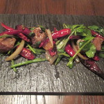 東京チャイニーズ 一凛 - ラムロースの唐辛子炒め