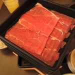 しゃぶ葉 - 「牛＆三元豚食べ放題コース」の牛肉