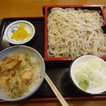 Matsumiya - 本日の気まぐれ(小海老のかき揚げ天丼ともり蕎麦）