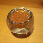 器楽亭 - 烏賊の塩辛、柚子を振って