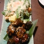 田なか屋本店 - 先だし、インゲン和え、鰹の煮付け