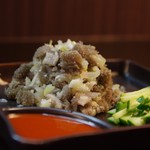 Horumon Yakiniku Meiraku - センマイのお刺身です！特製の酢味噌をつけて、お召し上がりください！