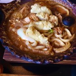 うどん食堂 つばめや - 味噌煮込みうどんのとり天付き