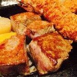 シェフ - エビフライ＋ステーキ＋クリームコロッケセット：1,200円