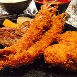 シェフ - エビフライ＋ステーキ＋クリームコロッケセット：1,200円
