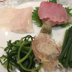 はらまさ - 金目鯛とヒラメの刺身