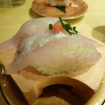 函館グルメ回転寿司 函太郎 - 庄内三昧　￥390　すずき、的鯛、太刀魚