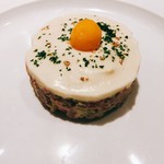 ル ボークープ - 十勝自然飼育牛のフィレ肉と牡蠣のタルタル 根セロリと林檎のクリーム　絶品！　2016-11
