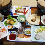 まるほん旅館 - 夕食俯瞰