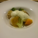 野彩屋プリミティブ - 子帆立と若布・野菜の自家製かもし酢味噌