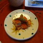 草喰 なかひがし - カシラ芋、祇園豆、赤万願寺唐辛子のペースト