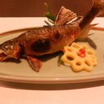 鮎知 - 鮎の塩焼きはみかんの木で造られた貴重な炭でじっくり焼き上げらえます