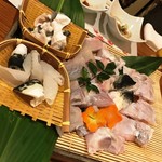 日本料理 竹鶴 - お鍋の河豚身です。これと別皿でしゃぶしゃぶで頂くフグの身がつきます。