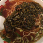 南昌飯店 - 高菜ソバ（小チャーハン） ¥750 の高菜ソバ