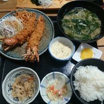 漁協食堂うずしお - 海老フライ(2本) 定食 1200円