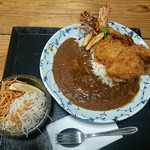 漁協食堂うずしお - 天然鳴門鯛カレー 海老、いかフライのせ 1200円