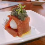 BURRATA - 漬けまぐろのカルパッチョ