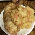 山内うどん店 - ゲソ天＆小海老のカキアゲ