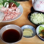 みね家 - しゃぶしゃぶ定食(道内産豚肉)は1300円です♪