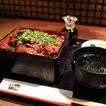 昇家 - 和牛切り落とし重 肉増し☆