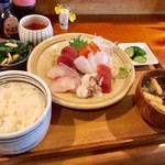 えん処 こばく亭 - 刺身盛り合わせ定食(¥880)