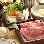 ヱbiyadaishokudou - 松阪牛のすき焼き定食 （松) （霜降り）