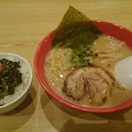福の神 - 白湯そば(醤油) 明太高菜丼(小)