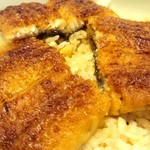 うなぎ処 山道 薬院店 - うなぎ処 山道 うなぎ丼 松 うなぎ中身あっぷ～♪ fromグリーンロール