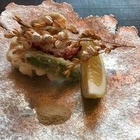 日本料理　時宜 - 芝海老と蓮根の挟み揚げ