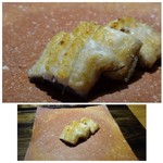 御料理 光安 - ◆琵琶湖の天然鰻
            これは希少な品ですし、焼き方も絶妙ですね。
            厚みもあり塩加減も丁度よく美味しい。