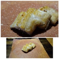 御料理 光安 - ◆琵琶湖の天然鰻
                これは希少な品ですし、焼き方も絶妙ですね。
                厚みもあり塩加減も丁度よく美味しい。